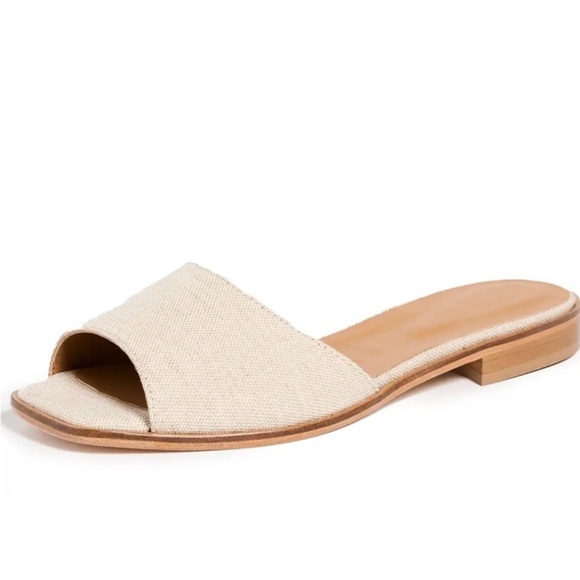Staud Caspian Slides Sandals Natural Linen Size US7 37 $250 retail - Picture 1 of 7